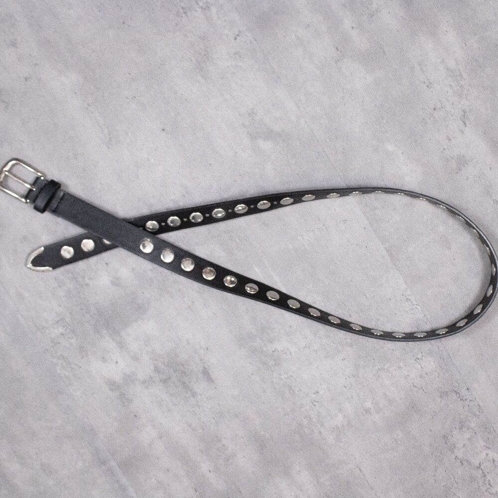 Vintage VTG Y2K 2000's 00's Studded Black Punk Grunge Rocker Black Faux Leather